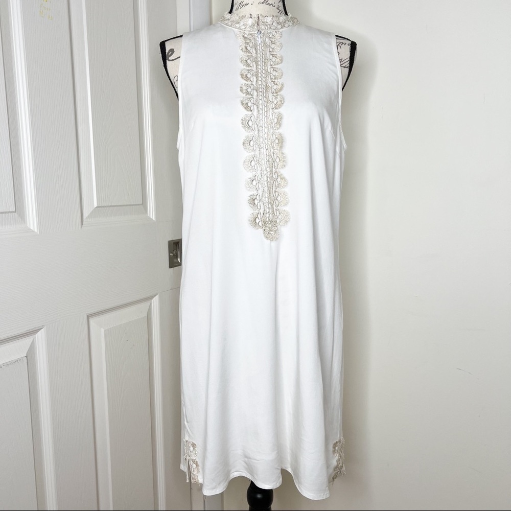 NWT Marleylilly White and Gold Dress Size S
